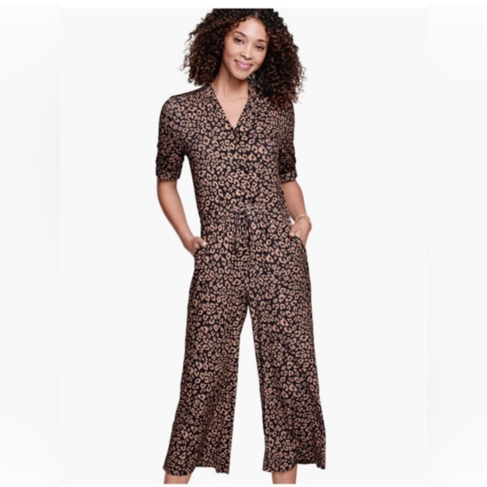 NWOT Johnston & Murphy Leopard Jumpsuit Size Large